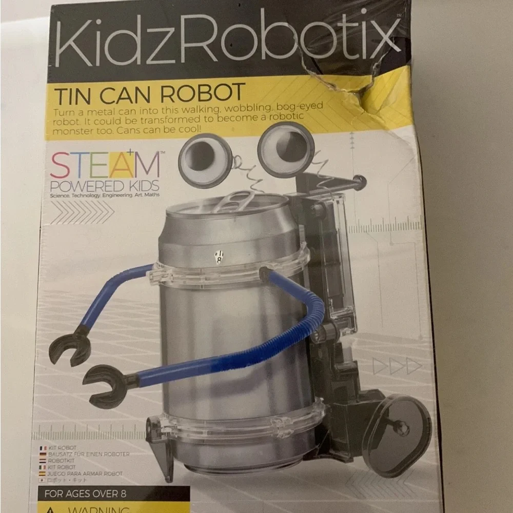 KidzRobotix Tin Can Robot Kit - Silver and‎ Blue
